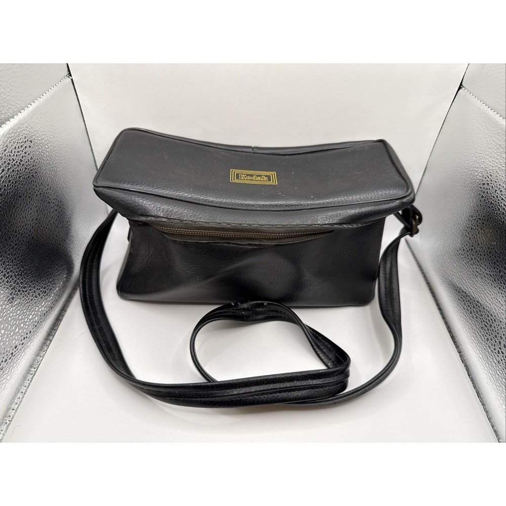 Vintage Kodak Camera Bag Carrying Case Shoulder Strap Black Zip Adjustable Strap